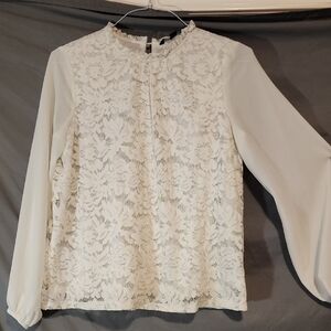 Chic Ivory Lace Blouse for Women